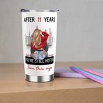 Personalized You’re Still Hotter Than This Coffee 20oz Stainless Steel Tumbler with Couple Names Valentine’s Day Anniversary Gift for Couple