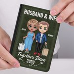 Personalisierte florale Muster zusammen seit vielen Jahren Passport Cover Valentinstag Reise Reisezubehör Geschenk für Paar Freunde