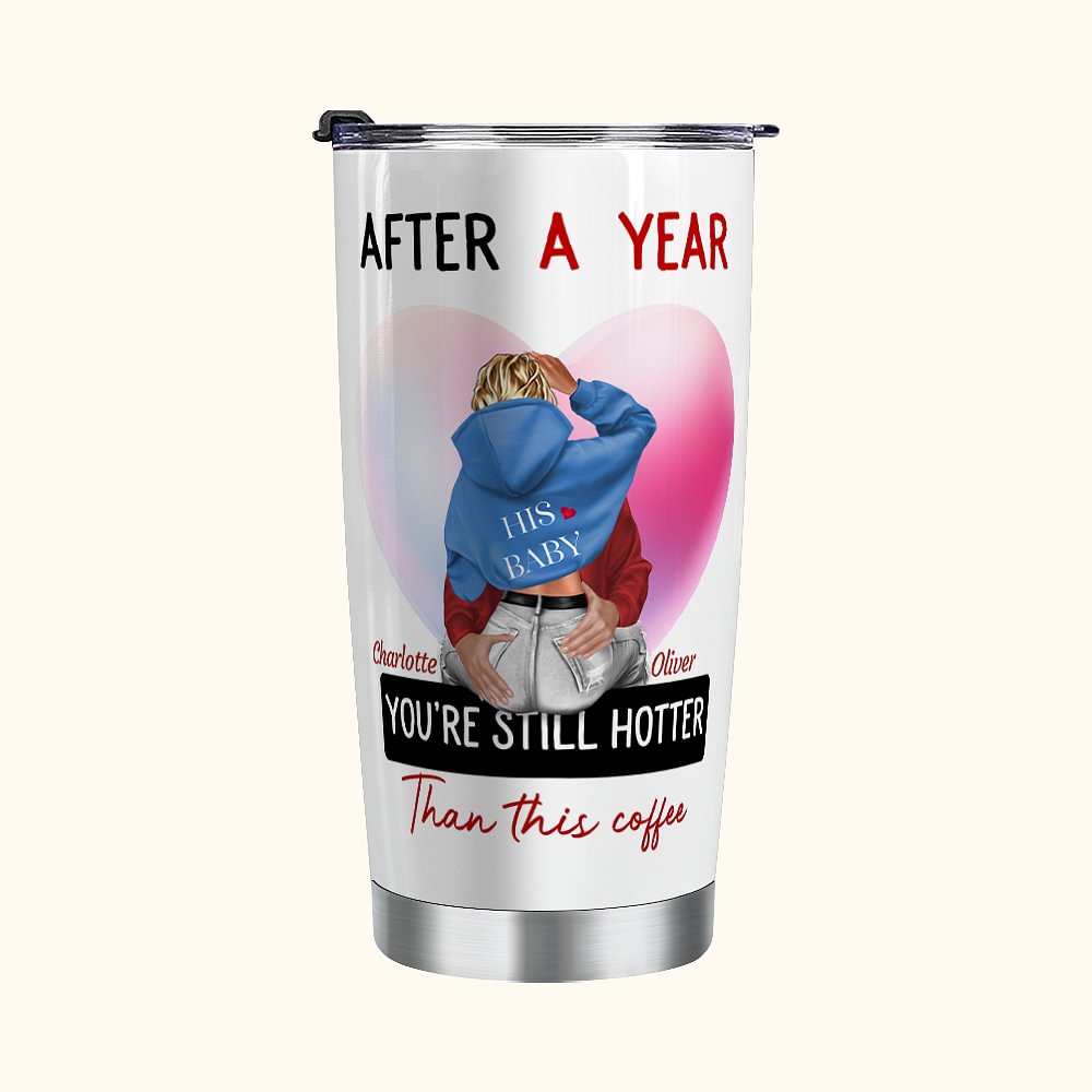 Cadeau personnalisé en acier inoxydable avec nom et couvercle Cadeau de Saint-Valentin pour un couple