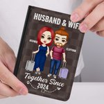 Henkilökohtainen Yhdessä monista vuosista lähtien Checkered Passport Cover Ystävänpäivä Travel lahja pariskunnalle