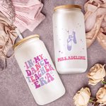 Personalisierte In My Dance Teacher Era 20oz Milchglasbecher mit Strohhalm und Name Geschenk für Ballerina