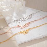 Personalizado Hebreo Letra Cubic Zirconia Collar con Nombre Judaica Bat Mitzvah Cumpleaños Regalo para Ella