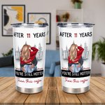Personalized You’re Still Hotter Than This Coffee 20oz Stainless Steel Tumbler with Couple Names Valentine’s Day Anniversary Gift for Couple