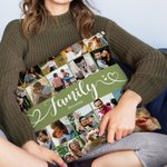 Personlig familj 20 foton collage kasta kuddeöverdrag med namn heminredning födelsedag jubileums julklapp för familj