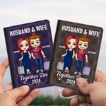 Henkilökohtainen Yhdessä monista vuosista lähtien Checkered Passport Cover Ystävänpäivä Travel lahja pariskunnalle