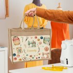 Bolsa de yute con bolsillo de lona personalizada con el tema de la costura Regalo de cumpleaños para el Día de la Madre para un amante de la costura