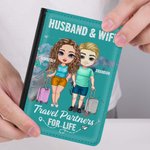 Henkilökohtainen värikartta Travel Partners for Life Passport Cover Vuosipäivä Ystävänpäivä Travel lahja pariskunnalle