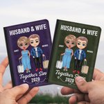 Personalisierte florale Muster zusammen seit vielen Jahren Passport Cover Valentinstag Reise Reisezubehör Geschenk für Paar Freunde