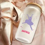 Personalisierte In My Dance Teacher Era 20oz Milchglasbecher mit Strohhalm und Name Geschenk für Ballerina