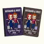 Henkilökohtainen Yhdessä monista vuosista lähtien Checkered Passport Cover Ystävänpäivä Travel lahja pariskunnalle