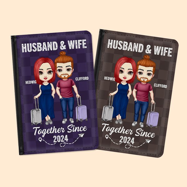 Gepersonaliseerde Samen Sinds Vele Jaren Geruite Paspoorthoes Valentijnsdag Reiscadeau voor Paar