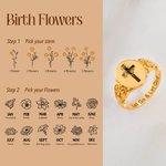 Personalizado Cruz Nacimiento Flor Ramo Signet Anillo Let Go And Let God Anillo Cristiano Joyería Grabada Bautizo Día de la Madre Regalo para Mujer