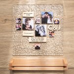 Ornement Acrylique Personnalisé avec 9 Photos en Forme de Cœur Cadeau de St-Valentin Anniversaire de Mariage pour Couple Famille