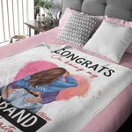 Personalised Heart Congrats On Being My Husband Fleece Sherpa Soft Blanket Gift for Couple