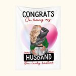Cuore rosa personalizzato Congrats On Being My Husband Coperta morbida in pile Sherpa Regalo per la coppia