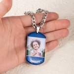Personalized 1-4 Photos Collage Dog Tag Necklace with Text Birthday Valentine's Day Father's Day Gift for Men