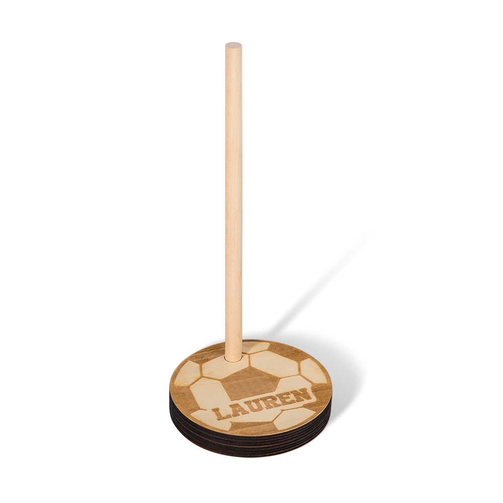 Football Basketball Championship Engraved Wood Ring Holder