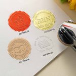 Personalised Book Theme Knowledge Tree Embosser Stamp with Initial Text for Book Envelope Creative Ex Libris Gift for Book Club Member Reading Lover