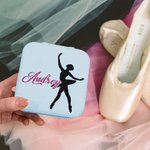 Personalisierte Ballett Silhouette Leder Schmuckkästchen mit Pailletten Name Portable Travel Accessoire Geburtstag Brautjungfer Geschenk für Ballerina