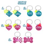 Collier d'identification Rose en acrylique avec nom et coordonnées gravés Cadeau pour le propriétaire de l'animal