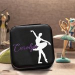 Personalisierte Ballett Silhouette Leder Schmuckkästchen mit Pailletten Name Portable Travel Accessoire Geburtstag Brautjungfer Geschenk für Ballerina