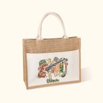 Gepersonaliseerde Camouflage Bunny herbruikbare Jute draagtas met naam Paascadeau voor kind