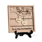 Décoration de Maison avec Support en Bois Cadre Personnalisé avec Noms Cadeau d'Anniversaire St Valentin pour Couple