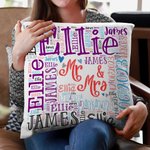 Personalisierte Multicolor Wort Wolke Signatur Stil werfen Kissen Abdeckung Valentinstag Hochzeit Geschenk für Paar