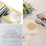 Tampon à Gaufrage Personnalisé avec Nom et Texte Cadeau pour Lecteurs Amateurs des Livres Bibliothécaire Club de Livre