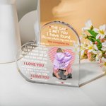 Henkilökohtainen Line Love You Complete Me Heart akryyli plaketti nimi ja merkkejä Ystävänpäivä vuosipäivä lahja pariskunnalle