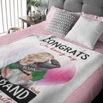 Cuore rosa personalizzato Congrats On Being My Husband Coperta morbida in pile Sherpa Regalo per la coppia