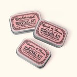 Personalized Survival Kit Box Tin with Text 3 Pcs Wedding Party Favor Gift for Bridesmaids