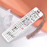 Personalisierte Retro Datum fällig Karte Acryl Lesezeichen mit Quaste und Name Geburtstag zurück zu Schule Geschenk für Buchliebhaber
