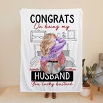 Letto personalizzato Congratulazioni per essere mio marito Pile Sherpa Coperta morbida regalo per la coppia