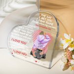 Henkilökohtainen Line Love You Complete Me Heart akryyli plaketti nimi ja merkkejä Ystävänpäivä vuosipäivä lahja pariskunnalle