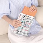 Personalised Retro Date Due Card Book Cover with Front Pocket and Name Birthday Back to School Gift for Book Lovers Librarian