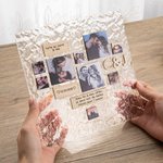 Ornement Acrylique Personnalisé avec 9 Photos en Forme de Cœur Cadeau de St-Valentin Anniversaire de Mariage pour Couple Famille