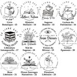 Tampon à Gaufrage Personnalisé avec Nom et Texte Cadeau pour Lecteurs Amateurs des Livres Bibliothécaire Club de Livre