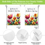 Personalized Welcome to Spring Garden Flag with Name Floral Yard Porch Decoration Housewarming Holiday Gift for Gardening Lover