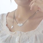 Collier Inoxydable Personnalisé avec Gravure Breloque Forme Cœur Cadeau Anniversaire St Valentin pour Couple Femme