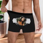 Personligt roligt ansiktsfoto för män Boxershorts Underkläder Alla hjärtans dag Jubileumspresent till pojkvän make