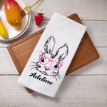 Asciugamano da cucina personalizzato in cotone 100% coniglietto Waffle Super assorbente con nome Regalo di Pasqua per la famiglia