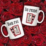 Paire de Mugs Gothiques Personnalisées avec Motif et Titre Son Roi et Sa Reine Cadeau d'Anniversaire St Valentin pour Couple
