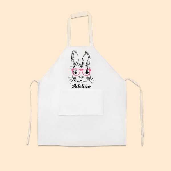 Grembiule tascabile coniglietto personalizzato con nome Regalo di Pasqua per la famiglia