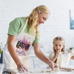 Personalized Bunny Bright-Colored Name Apron with Pocket Easter Gift for Adult Kid