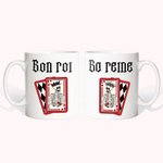 Paire de Mugs Gothiques Personnalisées avec Motif et Titre Son Roi et Sa Reine Cadeau d'Anniversaire St Valentin pour Couple