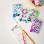Personalized Colourful Easter Gnome A7 Notebook with Name Easter Basket Stuffers Birthday Easter Party Gift for Kids