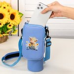 Personalized Highland Cow Water Bottle Carrier Bag with Removable Pouch Compatible for 40oz Stanley Tumbler Birthday Gift for Family Friend