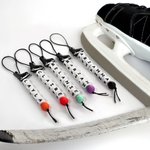 Personalized Silica Gel Hockey Skate Bag Tag with Letter Beads and Colourful Round Bead Sport Theme Name Keychain Gift for Hockey Player Lover