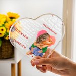 Plaque aquarelle personnalisée Love You Complete Me Heart Acrylic Plaque avec nom et personnages Cadeau d'anniversaire de St Valentin pour couple